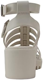Soda “Rebirth” ~ Women Open Toe Fisherman Multi Strap Velcro Buckle Lug Sole Low Block Heeled Sandals (BONE PU, us_footwear_size_system, adult, women, numeric, medium, numeric_7_point_5) | Image 1