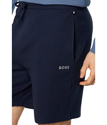 Image of BOSS Men's Waffle Contrast Logo Lounge Shorts