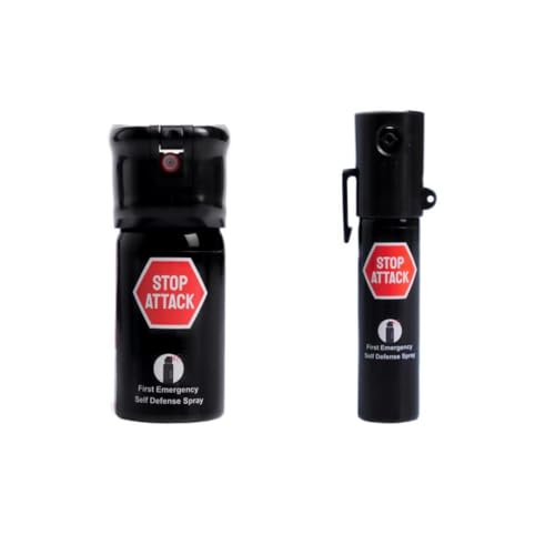 Spray Anti-Agression 40 ML + Spray 20 ML StopAttack - La Solution Ultime pour Une Sécurité Maximale - Efficace Rapide et Dissuasif – Permet de Stopper et d’Identifier – 4 mètres de portée