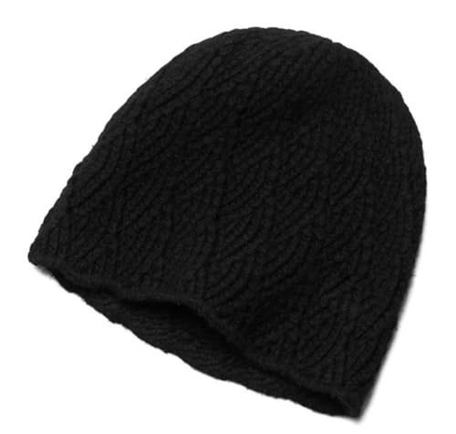 Bonnet en cachemire hiver chaud bonnet tricoté en laine solide automne