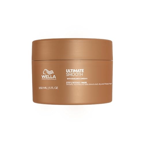 Wella Professionals Ultimate Smooth Masque capillaire nourrissant à base de squalane et d'oméga-9 pour cheveux secs, ternes et frisés (150ml)