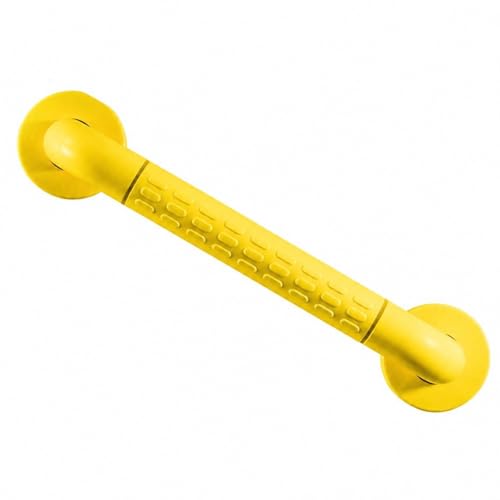 Image of BATH GURU Heavy Duty Anti-Slip Grab Bar for Bathroom & Toilet, Yellow Safety Handle with Stainless Steel Core, Wall Mounted Support Rail for Senior Citizens, Elderly, Shower & Staircase (15 Inch)