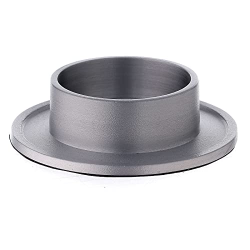 Brushed Aluminium Candleholder Base, 6 cm