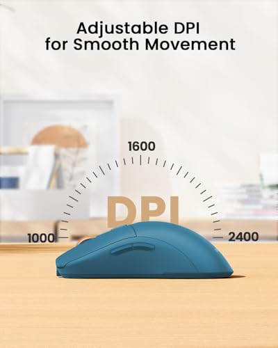 Image of ProtoArc EM15 USB C Mouse, Tri-Mode Bluetooth Mice for Laptop, Blue | 68g Ultra-Light, Ergonomic Design, Rechargeable Lightweight Portable Type C Wireless Mice for Tablet, PC, Windows, Mac