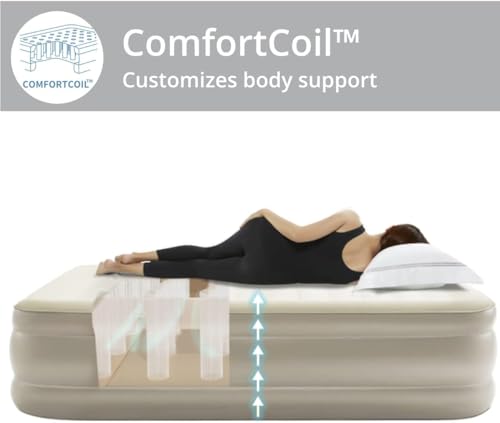 Image of Single Air Bed, Inflatable Mattres with Free Electric Pump, Quick Self-Inflation /Deflation Guest Air Mattress, Blow Up Bed for Home Camping Versatile Sofa Cum Air Folding Sofa Bed-Long-Lasting (A++)