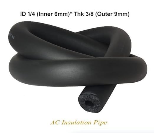 Image of Spinxx 1 /4 ID inch X 3 /8 THK inch Pipe Insulation Foam Tubing, Air Conditioner Heat Insulation Tube, Polyethylene Foam Tube Closed Cell Retardant (Size : 6 mm ID X 9 mm THK) Pack of 8