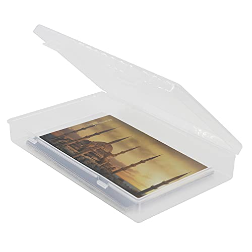 suituts 12 Pack Plastic Photo Storage Box, Photo and Embellishment Keeper, 4"X6" Photo Storage Cases and Clear Craft Keeper with Hinged Lids, Picture Storage Box for Cards, Scrapbook, Stamp (Clear)