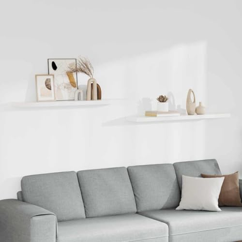 ahveenahh White Floating Wall Shelf Set of 2, Modern Honeycomb