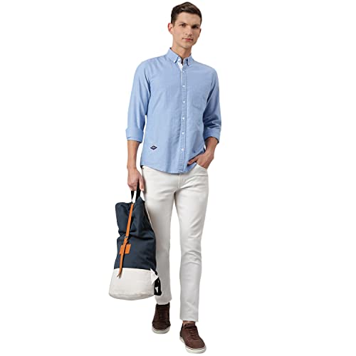 Image of Thomas Scott Men's Premium Slim Fit 100% Cotton Casual Shirt | Button-Down Collar | Full Sleeves | Solid Shirt for Men