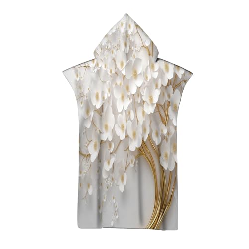 Poncho plage microfibre séchage rapide avec capuche floral - 3