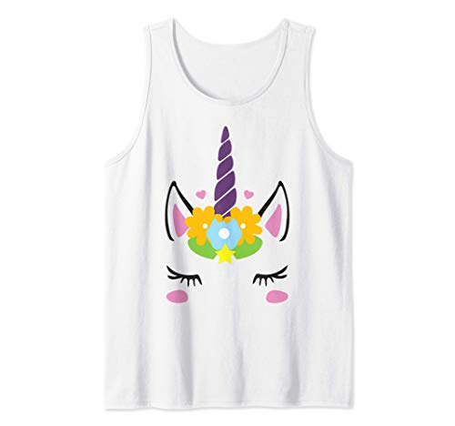 Divertido regalo de fiesta co cara de unicornio de Halloween Camiseta sin Mangas
