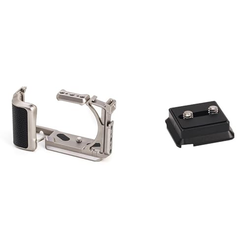 互換性がありますSony A6400カメラケージに対応。ビデオ撮影用の三脚マウント付きアルミ合金保護フレーム。(Kit2 Titanium Akaban)