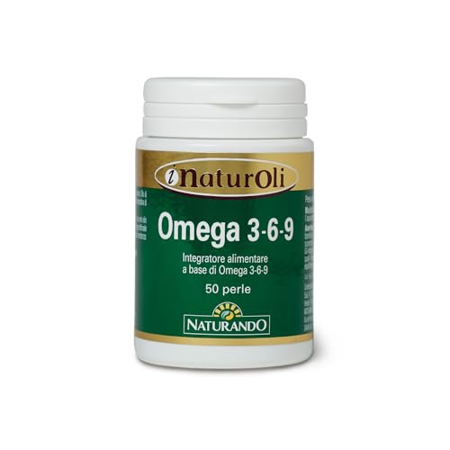 Naturando Olio di Omega 3-6-9, Integratore Alimentare Acidi Grassi Essenziali, 50 Perle