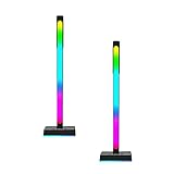 **Luz ambiental colorida - Barra de luz inteligente de 2 piezas con soporte para auriculares desmontable | Moderna luz de control de sonido que cambia...