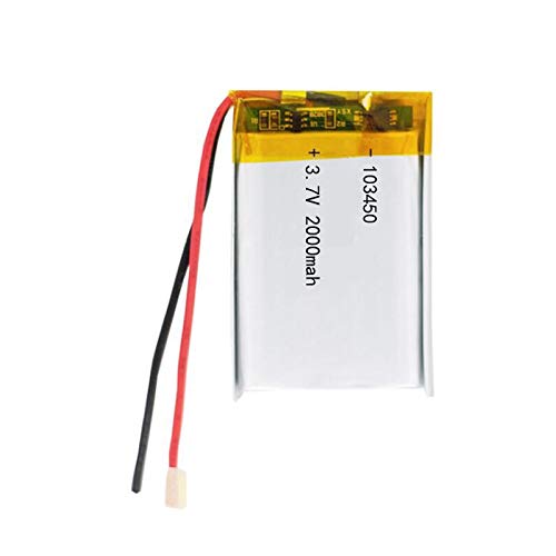 XW-Battery, 2 Stück 3,7V 2000mAh 103450 Lipo Lithium-Polymer-Akku for GPS-Navigator MP5 GPS Bluetooth Lautsprecher Headset E-Book-Kamera