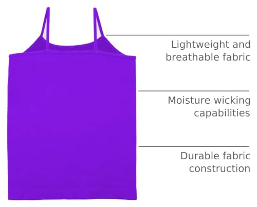 Image of Kurve Girl's Sleeveless Tank Top - Stretch Undershirts Cami Camisole, UV Protective Fabric, Rated UPF 50+ (Made in USA)
