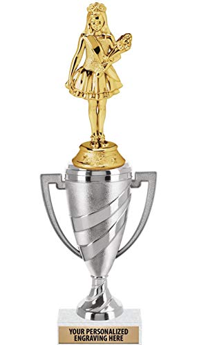 Crown Awards Beauty Pageant Trophy, 13" Silver Cup Beauty Pageant Trophies Includes Free