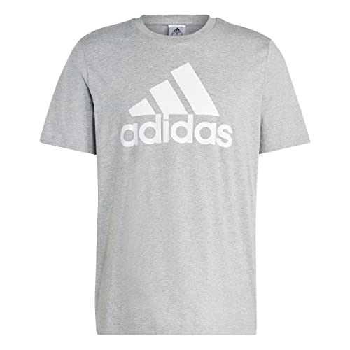 adidas Men's Essentials Single Short Sleeve T-Shirt, Medium Grey Heather, XXL