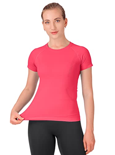 Image of MathCat Seamless Workout Tops for Women Short Sleeve Yoga Running Shirts,Breathable Athletic Compression Shirt Women XS-XL