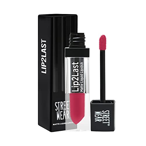Image of STREET WEAR Lip2Last Matte Liquid Lipstick -Chillax Pink (Pink) - 5 ml - Transferproof, Smudgeproof, Mask Friendly, Non-Drying Formula, Enriched With Vitamin E - Lasts AM To PM!