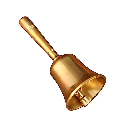 FIXOSHEE Campana De Mano Vintage De Latón Para Servicio Hostelería y Decoración Timbre Rústico Para Llamadas Bar y Restaurante Decorativa Con Sonido