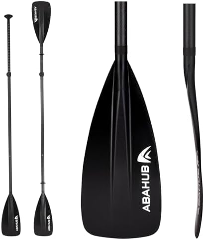 Abahub 1 x 4 Section Carbon SUP Paddle/Kayak Oar, Adjustable Stand up Paddleboard Paddles, Lightweight Carbon Shaft Black Plastic Blade