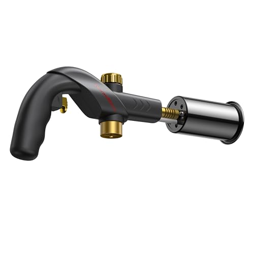 Image of ThermoMaven Powerful Propane Torch, Charcoal Torch Lighter, Sous Vide Cooking Torch, Culinary Kitchen Torch, Flamethrower Meater Gun Lighter, Blow Torch (Tank Not Included)-Black & Gold