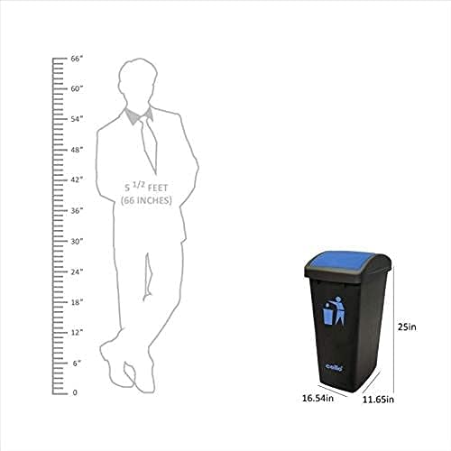 Image of Cello Plastic Garbage Swing-Lid Dustbin 48 Ltr, Green & Blue (COMBO)