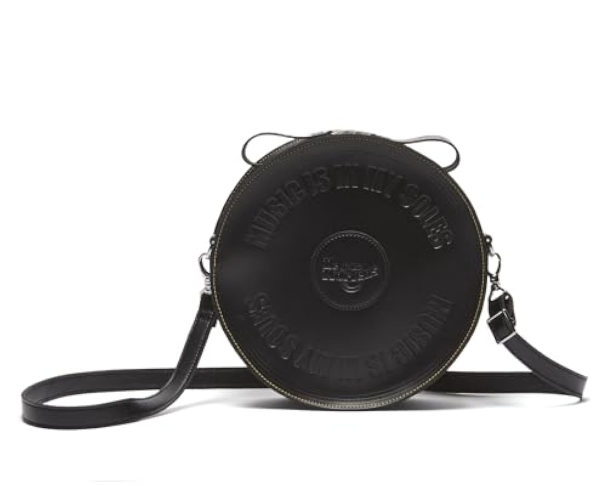 Leather Round Backpack, Chic Design