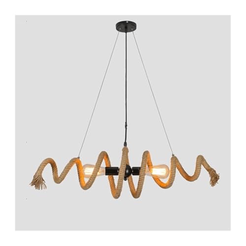 Plafonnier rétro rustique et lampe de suspension industrielle en corde de chanvre