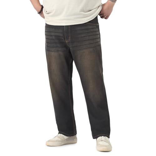 Image of Urbano Plus Men's Straight Fit Heavy Washed Jeans Stretchable