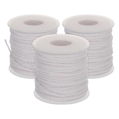 3 rollos de mechas trenzadas de algodón para velas 61m