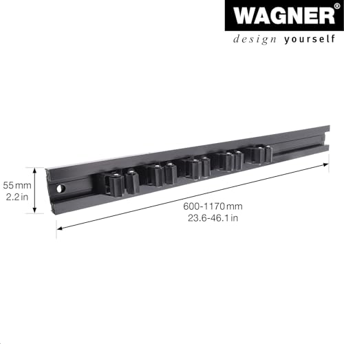Support de fixation WAGNER hooks4tools rail extractible en aluminium avec 5 clips