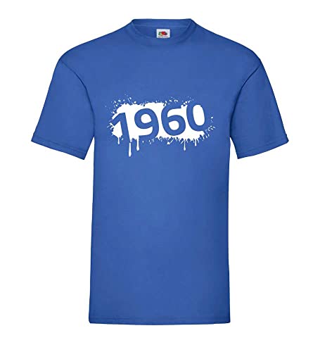 T-shirt 1960 pour homme coupe ample XXXL bleu roi anti serrage