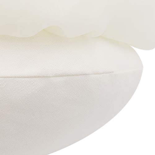 Image of JWH Stereo Flower Throw Pillow Covers Aesthetic Decorative Floral Accent Pillow Cases Round Cushion Handmade Pillowcase for Bedroom Bed Couch Chair Car 12 Inch Creamy White