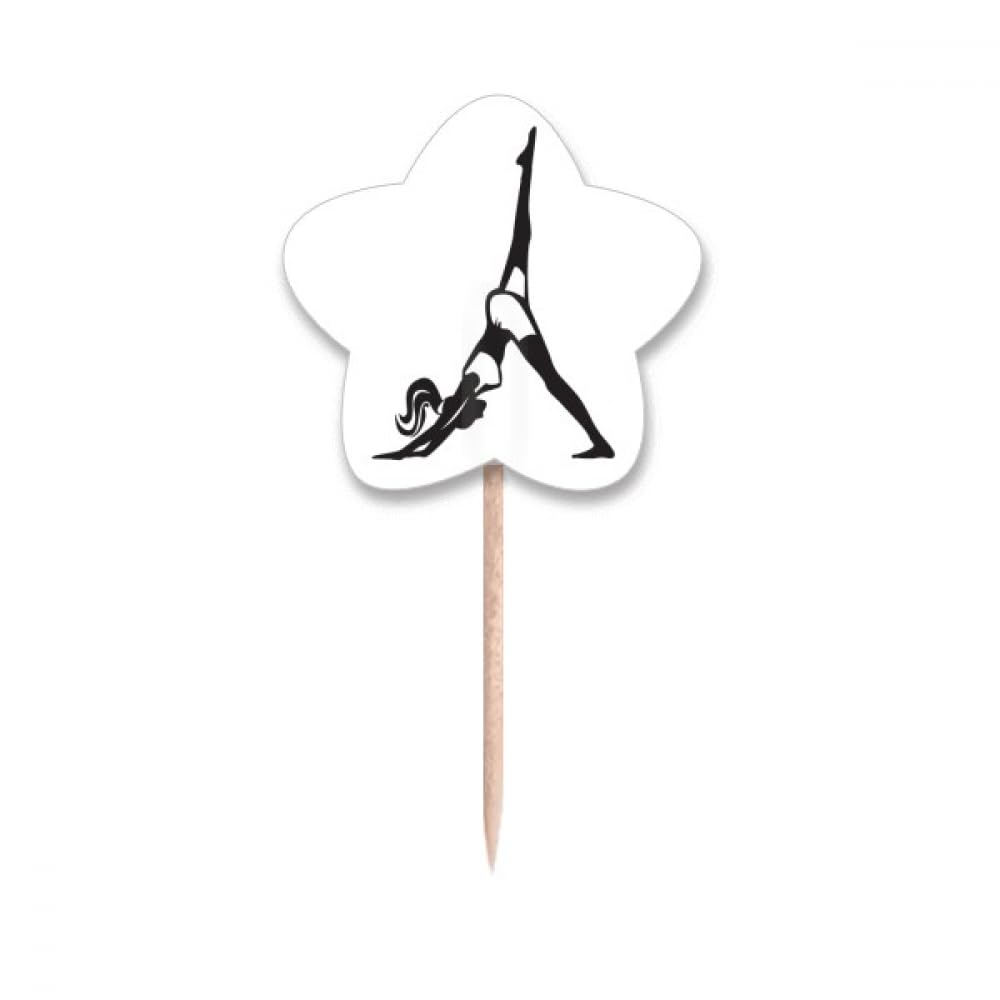 Drapeaux cure-dents yoga pour décoration de cupcake et buffet sportif - 4