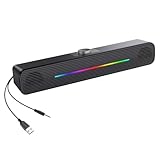 Design peu encombrant : notre barre de son de bureau RVB offre un design peu encombrant. Idéal pour les petites pièces, c'est une solution compacte et pratique qui peut être facilement placée dans n'importe quel coin de votre pièce sans compromettre la qualité du son.