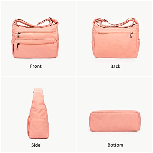 Image of VOLGANIK ROCK RFID Purses for Women Fabric Nylon Multi Pocket Crossbody Bag Ladies Travel Handbag