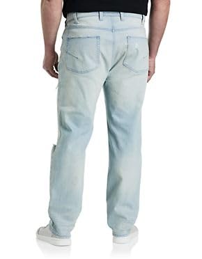 True Nation by DXL Men's Big and Tall Lights Out Rip and Repair Tapered-Fit Jeans Lights Out2