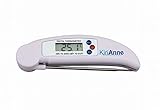 KiriAnne Instant Read Digital Thermometer. Best for Cooking, Grilling, BBQ, Smoking or Roasting Meat, Fish, Bread & Candy. Shows Degrees F or C, Easy to Use, Accurate and with Wide Temperature Range