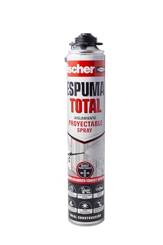fischer - Espuma Total Blanca - Espuma Poliuretano Proyectable - Para Aislar Interiores y Exteriores - Antihumedad - Protege Contra Ruidos, frío y aire - Aplicable con Pistolas Convencionales (700 ml)