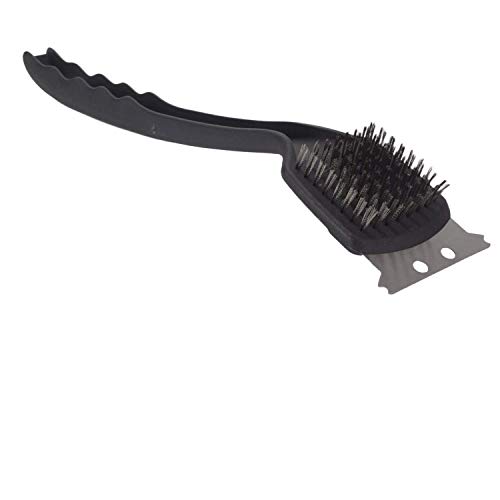 OMANZA BBQ Grill Cleaning Brush Barbecue Cooking Tool Kit Plastic & Stainless Steel Summer Barbecue Grill Stove Utensil Set Cleaner with Scraper for Outdoor, Camping
