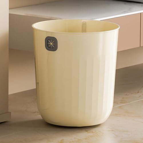 Caneca de basura pequeña de 12L beige para baño miniatura 4
