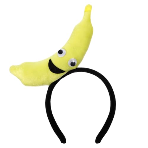 Healvian Diadema de plátano amarillo para fiestas y actuaciones, accesorio divertido para el pelo para disfraces temáticos de plátano, festivales y celebraciones, ideal para adultos y adultos