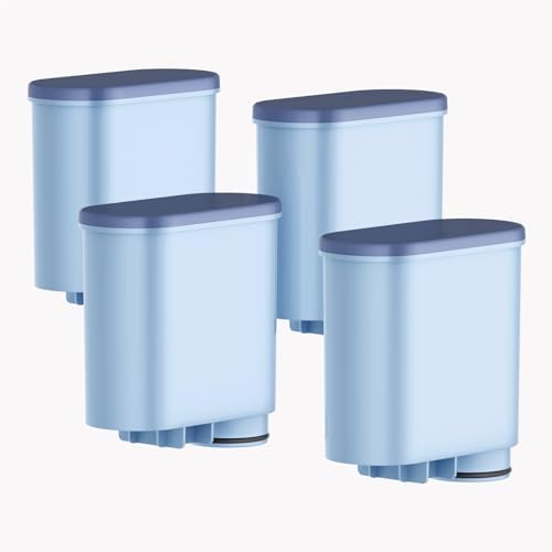 AquaStrata 4 Stück Wasserfilter kompatibel mit Philips AquaClean | passend für Philips und Saeco Kaffeevollautomat Serien 1200/2200/3200/5400, CA6903/10/22/99, BPA-frei, 150L (4 st