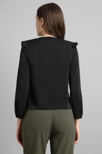 Image of Van Heusen Women Polyester Regular Fit Solid Full Sleeve Casual Shirt