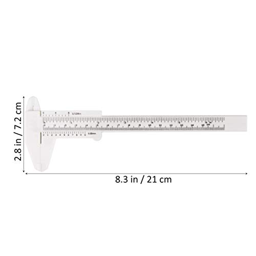 Mini calibrador vernier plástico 21 x 7 x 0.1 cm miniatura 2