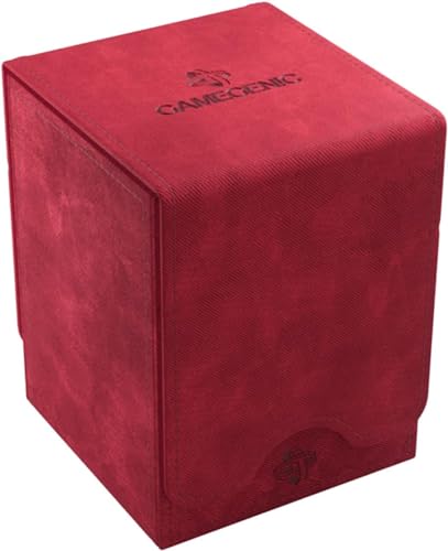 GameGenic Deck Box Squire XL Red 100CT Durable and Sturdy TCG OCG CCG Card Storage Compatible with Pokemon Yugioh Commander and MTG Magic: The Gathering Cards