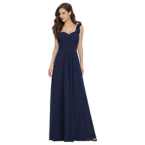Ever-Pretty Vestido de Noche Un Hombro Azul Marino 42 Cover