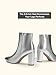 DREAM PAIRS Women's Chunky Heel Ankle Booties Pointed Toe Short Boots,Size 8.5,Silver-Pu,SIANNA-1